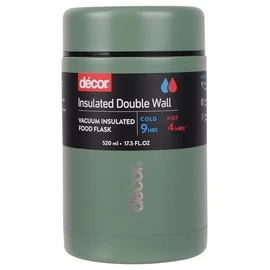 Décor Vacuum Insulated Food Flask, Stainless Steel Insulated Food Flask, BPA-Free, Leak-Proof, Durable & Reusable, Keeps Food Hot & Cold, Color may vary, 520ml