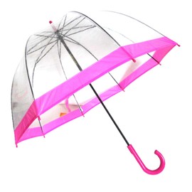 Vista International 9200P Clear Bubble Umbrella/Pink Border