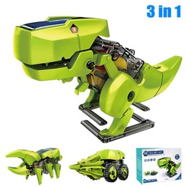 3 in 1 Educational Solar Dinosaurs Robot Building Kit DIY Dinosaurs Solar Powered Robot Educational Toys for Boys and Girls