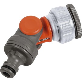 GARDENA 2999-20 Faucet Hose Mouth Threaded Connector Angle Adjustable, Made in Germany, 1.3 inches (33.3 mm) (G1)/26.5 mm (G3/4)