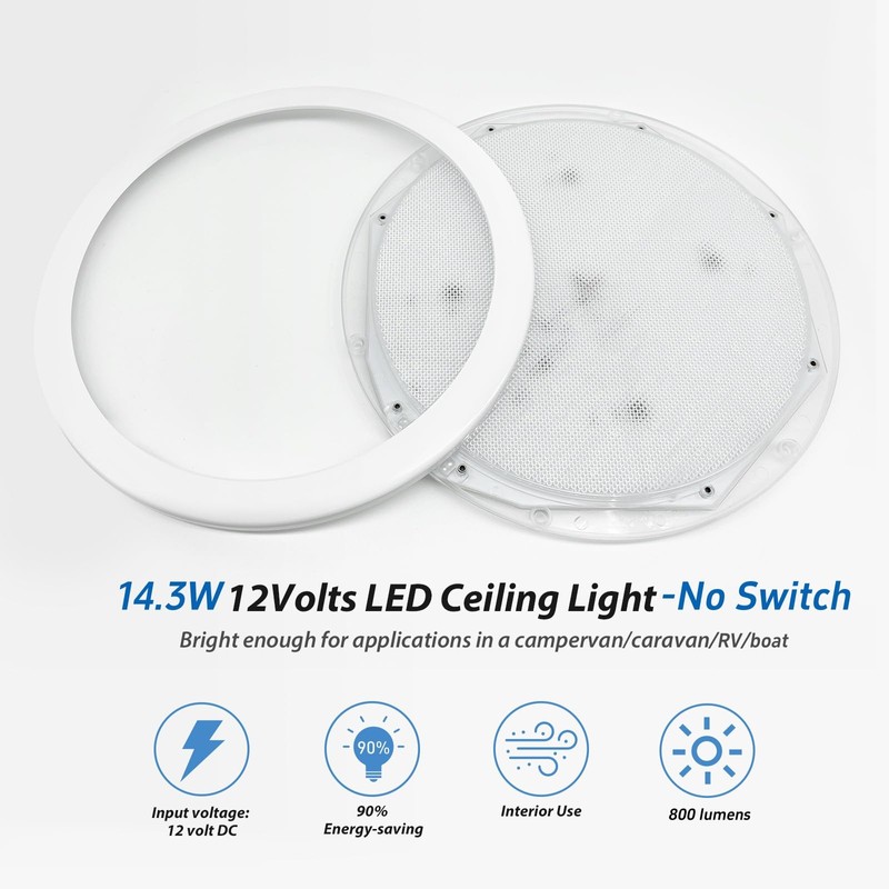 Dream lighting RV Light Interior 12 Volt LED Panel Ceiling