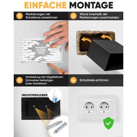 Elder Welder® Steckdosen Tresor Versteck | Jetzt mit Fake-Stecker Funktion | Wandtresor zum Einmauern | Steckdosentresor als Geheimfach | Mini Safe für Geldversteck Geheimversteck | Geld Box
