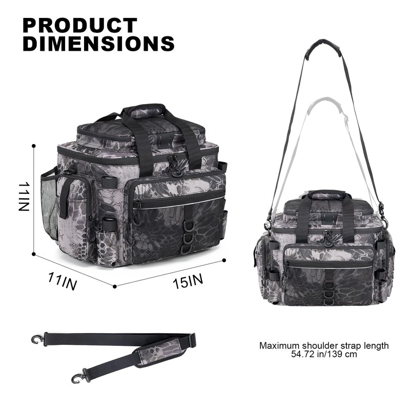 Rabjen Fishing Tackle Bag with Rod Holders & Cooler Main