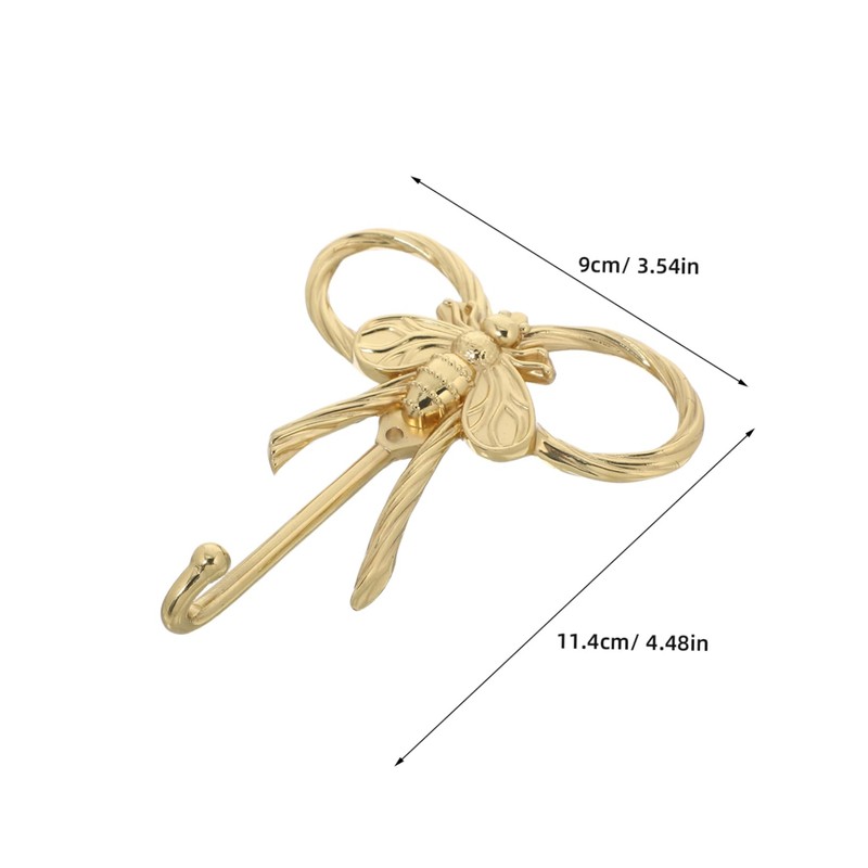 CHILDWEET Bee Wall Hooks Creative Gold Brass Coat Hangers Multi