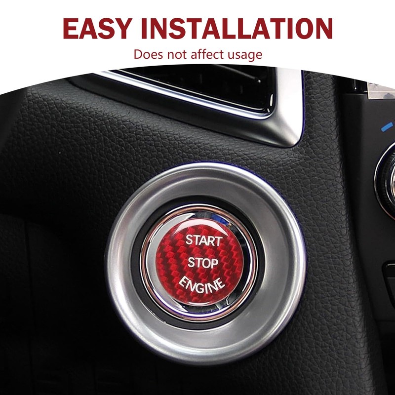 Merdege Car Push Start Button Cover, Ignition Button Cover Replacement,