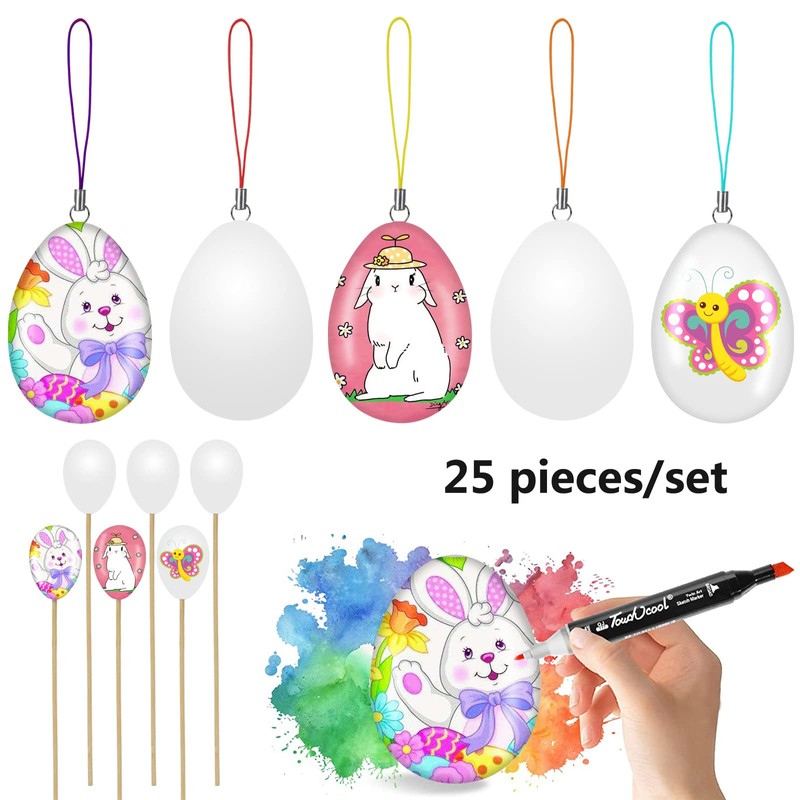 Doublink Easter Eggs 6 cm Plastic + Easter Egg Hanger