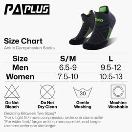 Ankle Compression Socks for Men and Women (6 Pairs), Low Cut No Show Short Compression Running Socks with Arch Support for Plantar Fasciitis, Cyling, Athletic, Flight, Travel, Nurses