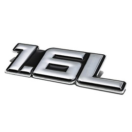 Auto Dynasty Metal Emblem Decal Logo Trim Badge 1.6L (Silver & Black)