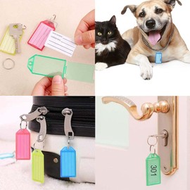 Pack of 60 Key Fobs, Printable Basicon Plastic Key Tags Key Tags Key Tags for Labelling with Split Ring, 6 Colours, 10 Pieces Each