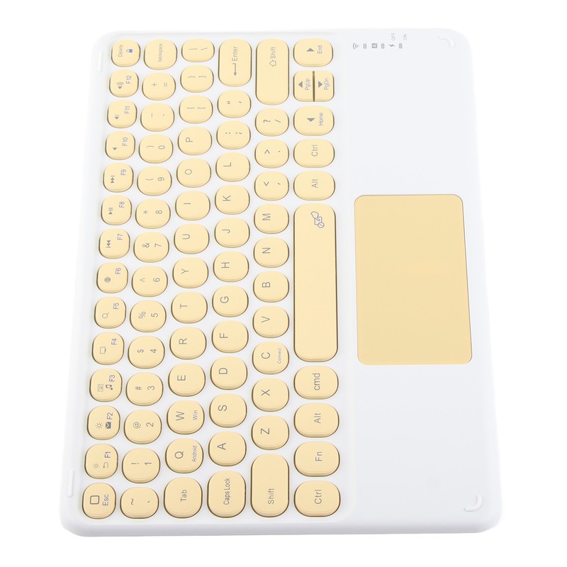 Bluetooth Keyboard Touchpad Round Keycap with Ergonomic Design Stable Connection