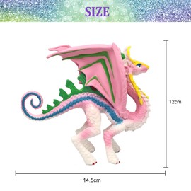 Doyomtoy Dragon Princess, Realistic Flying Dragon Toy Action Figure Christmas Party Baby Shower Pink