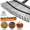 Rake for Leaves: Large 18" Wide Metal Leaf Rake, 65”