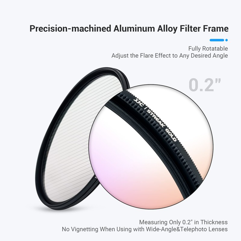 72mm Gold Streak Special Effect Lens Filter Anamorphic Filter for