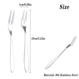 Stainless Steel Forks Set, Forks for Oyster and Shellfish, Appetizers Tasting Forks, Cocktail Salad Dessert Fruit Forks for Birthday Wedding Party Travel (6 Pcs)