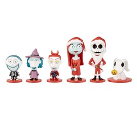 Ruz Dr. Seuss The Grinch & Disney's The Nightmare Before Christmas 6-Piece Vinyl Figurine Set, 4-6 Inch Height, Table Top Decor