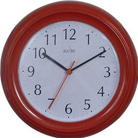 Acctim Wycombe Kitchen Wall Clock Quartz Arabic Numerals Red 22cm 21414