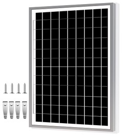 15W monocrystalline Solar Panel, to Charge 12V Battery for Chicken House Fan, Dog House Fan Greenhouse Fan, RV, Trailer, ATV car, or to Power 12V Light