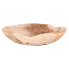 wohnfreuden Teak Wood Bowl Brown Round 30 cm Tropical Wood Bowl Polished Living Room Wood Decoration