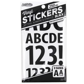 ArtSkills Poster and Bulletin Board Vinyl Letters and Numbers, Black, 1" and 2"h, 250/Pack
