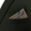 S&W SHLAX&WING Men's Striped Pocket Square, Business Gift, Blue Brown,