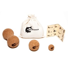 Aquanimous - Juego de 3 pelotas de yoga naturales y firmes, ultraligeras, respetuosas con el medio ambiente, con bolsa de viaje (juego completo), Full Set 3 Balls