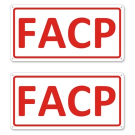 (2 Pack) FACP Sign, Fire Alarm Control Panel, 12 x 6 Inches FACP Signs for Door Aluminum Reflective Rust Free Weatherproof and Easy to Install (White)