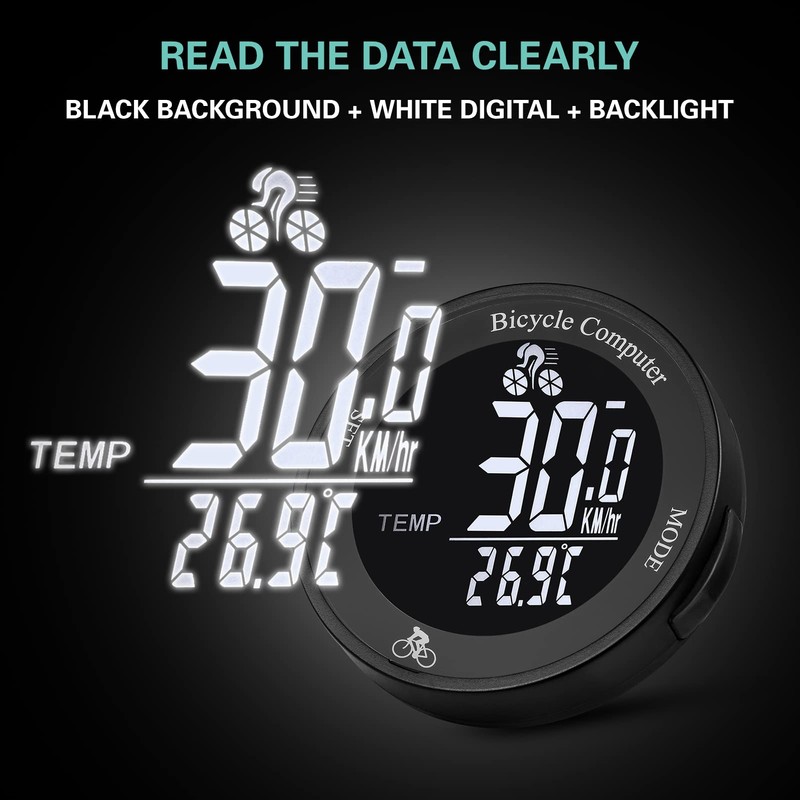 Bicycle Computer Wireless Bicycle Computer Waterproof Bicycle Odometer Multifunction LCD