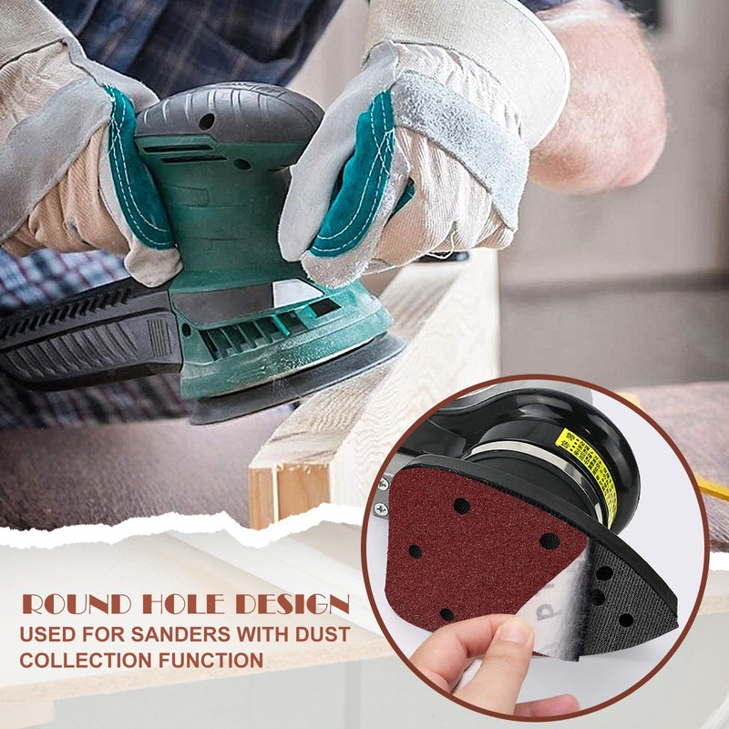 40 Grit Mouse Sander Sandpaper, Jamiikury 5 Hole Detail Sander