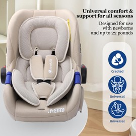 Innokids Head and Body Support Pillow Infant Car Seat Insert for Newborn to Toddler Stroller Cushion (Beige)