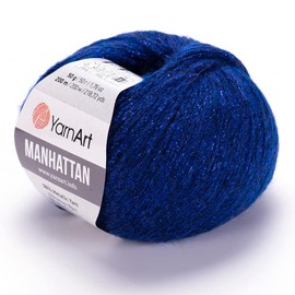 Yarnart Manhattan Yarn - Shiny Metallic Yarn Sport Fine Yarn Glittery Knitting Yarn Sparkle Yarn, Wool Acrylic Yarn, Shiny Colors Fantasy Cardigan Sweater Pullover Yarn 1.76 Oz, 218.72 Yds (1, 914)