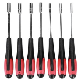 Screwdriver Set, 7 Piece Socket Screwdriver, Chrome Vanadium Steel Screwdriver Bit with Bag, Non-Slip Mechanic Socket Tool Set