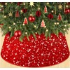 WUPIOS Red Christmas Tree Collar Glitter Xmas Tree Ring 23.6