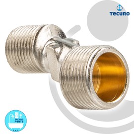 tecuro S-Connector for Wall Fittings 3/4 x 1/2 Inch Male Thread Length 48 mm Nickel-Plated Brass Offset 13 mm