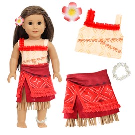 Baby Clothes for 14-18 Inch Baby Dolls, Pack of 4 Cute Doll Dresses for 35-43 cm Baby Doll, Doll Clothes Outfit with Tops, Skirts, Hair Cards Bracelets, 43 cm Princess Dolls Clothing Gifts