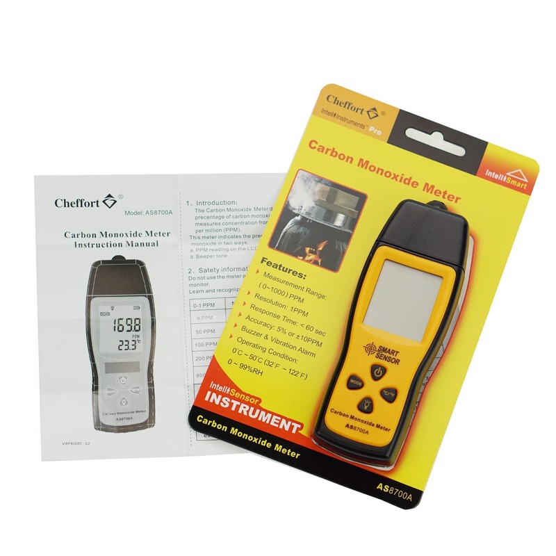 Handheld Carbon Monoxide Meter, Portable Carbon Monoxide Detector, Professional-Grade CO