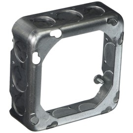 4-11/16 in. Square Extension Ring, Drawn, 1-1/2 in. Deep with Eight 1/2 and Four 3/4 in. KO's