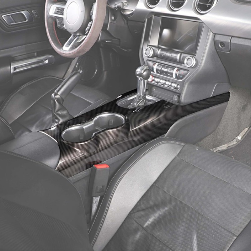 JeCar for Mustang Center Console Carbon Fiber Interior Gear Shift