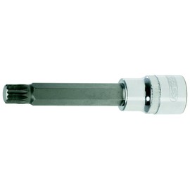 KS Tools 918.1694 1/2" CHROMEplus Bit socket spline (XZN), long, M10