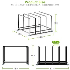PLUVON Cutting Board Organizer-1.6in Wide Kitchen Cutting Board Holder Stand for Pan,Baking Sheets,Cookie Sheets with 4 Slots,Baking Sheet Oragnizer(2PC-Medium)