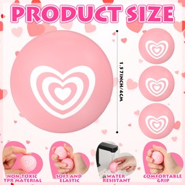 Leitee 60 Pcs Valentine Heart Stress Balls Bulk Foam Stress Relief Balls Mini Round Squeeze Balls for Valentines Party Favors Toys Classroom Prize Present Fillers Gifts (Multicolor)