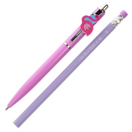 Stands Out, Supplying Outstanding Gifts Flamingo Animal Pen and Pencil Set Kids Charm Topper School Stationary Kits Gift