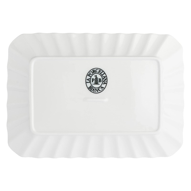 la Porcellana "Ducale Rectangular Pastry Tray Gift Box, White, 20