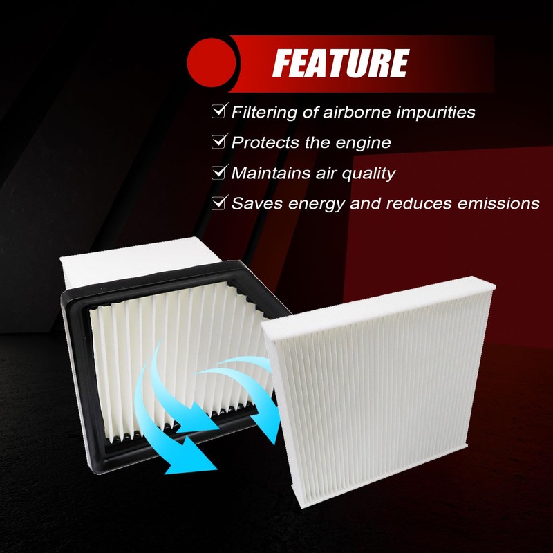 FZJDSD Engine Air Filter & Cabin Air Filter Combo Set
