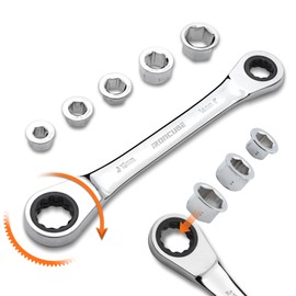 ironcube 7 in 1 Ratcheting Wrench Set With Box, Double Box End Wrench Set, 72 Tooth Gear, CR-V Steel, 8-19mm(Metric)