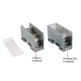 sourcing map 1 In 12 Out DIN Rail Terminal Blocks 690V Connectors Distribution Block