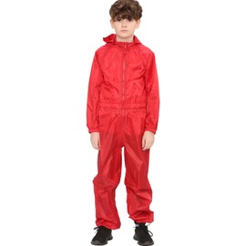A2Z 4 Kids Girls Boys Raincoat Kids Puddle Suits All in One - Rainsuit 642 Red 13