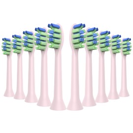 Toolsy 10PCS Replacement Heads Compatible with 7am2m AM101/AM105 Electric Toothbrush- Click Toothbrush Refills Compatible with 7am 2m, 10 Count (Pink)
