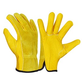 MOTOROAR Heavy Duty Gardening Gloves, Garden Work Gloves Thorn Proof, Safety Protective Leather Gloves For Garden/Yard/Mechanic/Welding (LARGE(10))