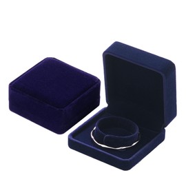 Velvet Square Bracelet Bangle Box with Soft Lining Travel Jewelry Holder Present Storage Display Case for Birthday Wedding Engagement Anniversary - Dark Blue