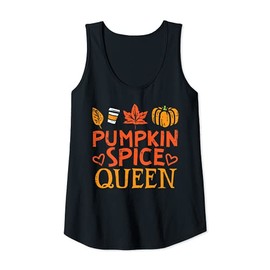 Womens Pumpkin Spice Queen Funny Autumn Fall Season Women Girls Tank Top